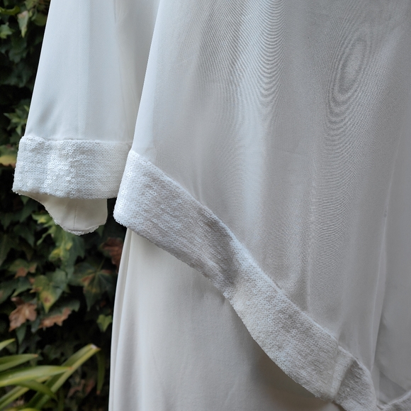White Scarlett Cape Chiffon Dress - Picture 7 of 7